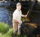 Jan Ole Oedegaard with 39 lb Salmon from Lynga River Norway